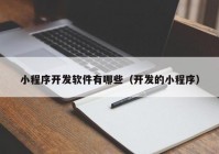 小程序开发软件有哪些（开发的小程序）