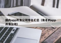 国内app开发公司排名汇总（有名的app开发公司）