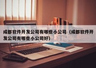 成都软件开发公司有哪些小公司（成都软件开发公司有哪些小公司好）